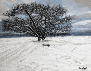 Cold Day on The Lake original painting