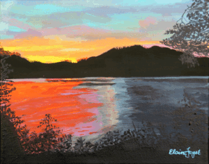 Original painting of "Mountain Lake" by Elaine Fogel