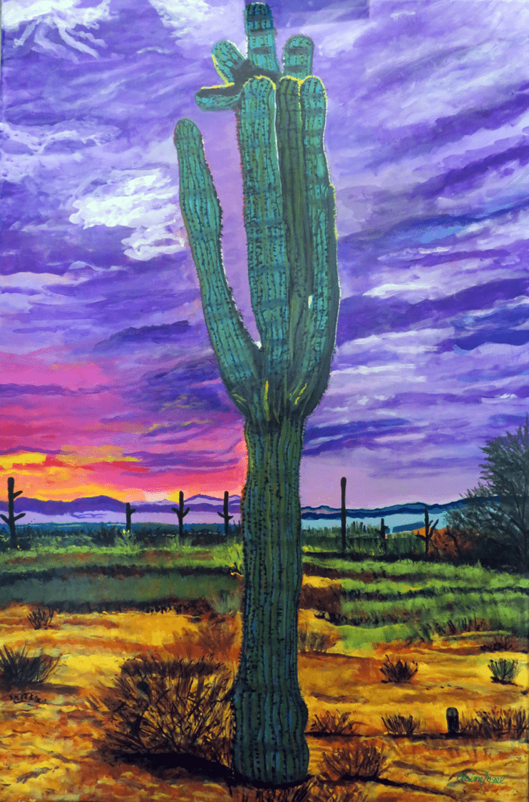 Saguaro Against a Purple Sky