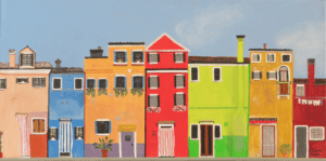 Painting of "Burano Street" in Italy