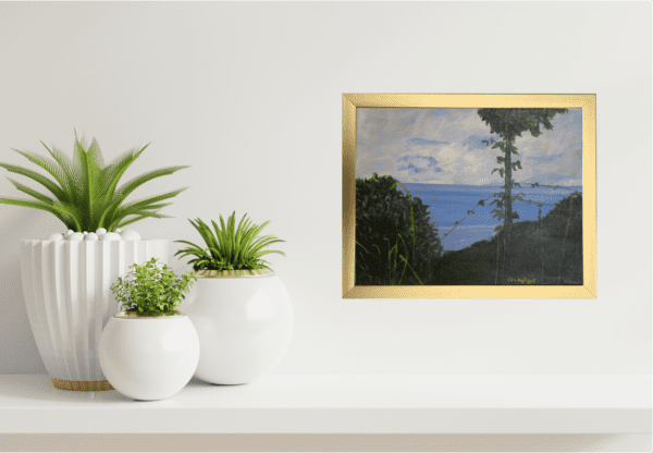 original painting, "Maui Ocean View" hanging on a wall