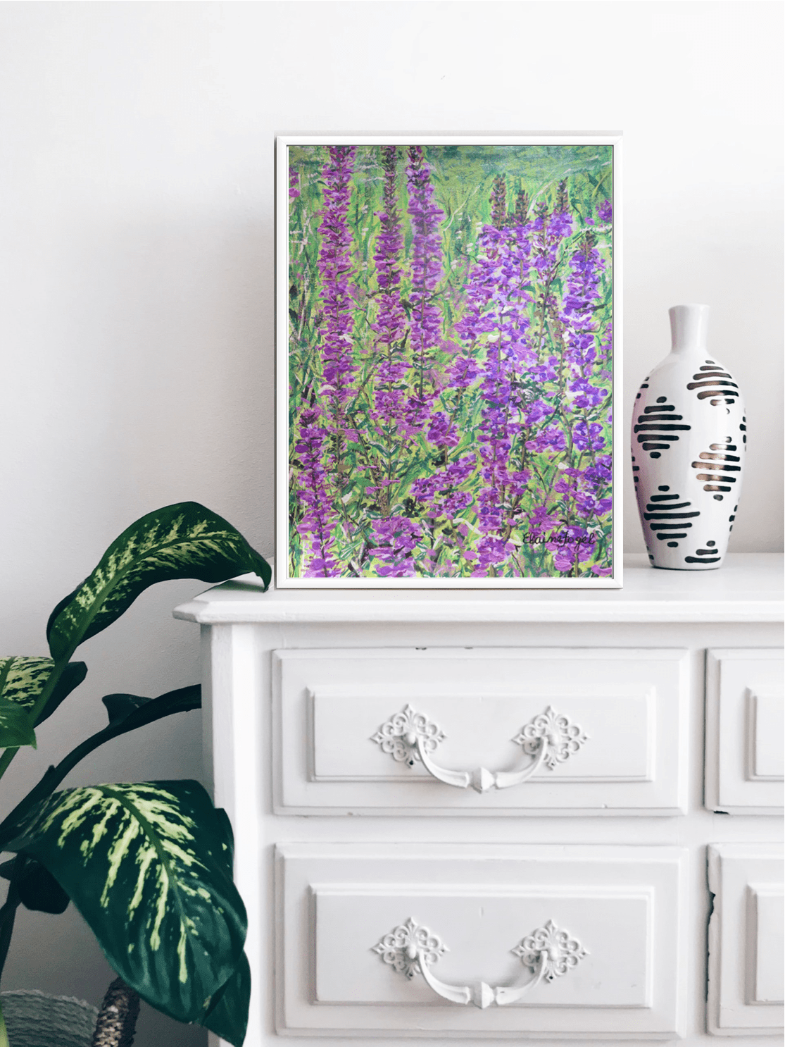 Purple Wildflowers ElaineFogel Art